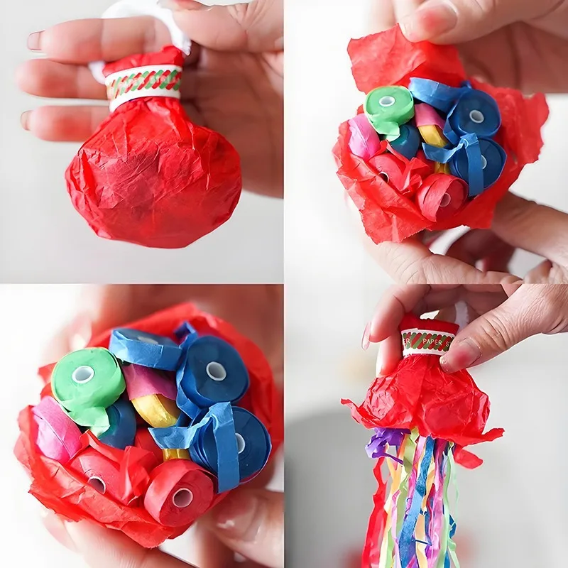 5/10/20 حزمة اليد رمي اللافتات بوبرس الزفاف ورق تزيين المفرقعات الملونة النثار الاطفال حفلة عيد ميلاد الحسنات لوازم