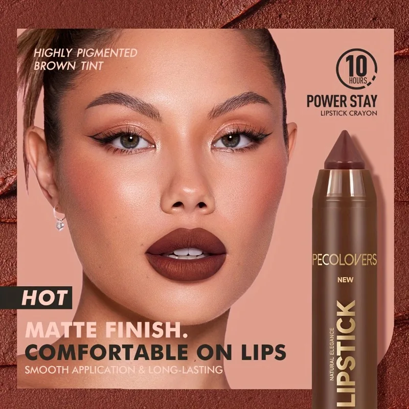 1pc lápis de batom fosco-caneta de delineador labial de longa duração, cosméticos de contorno fácil de deslizar para todos os tipos de pele, sistema de cores mistas