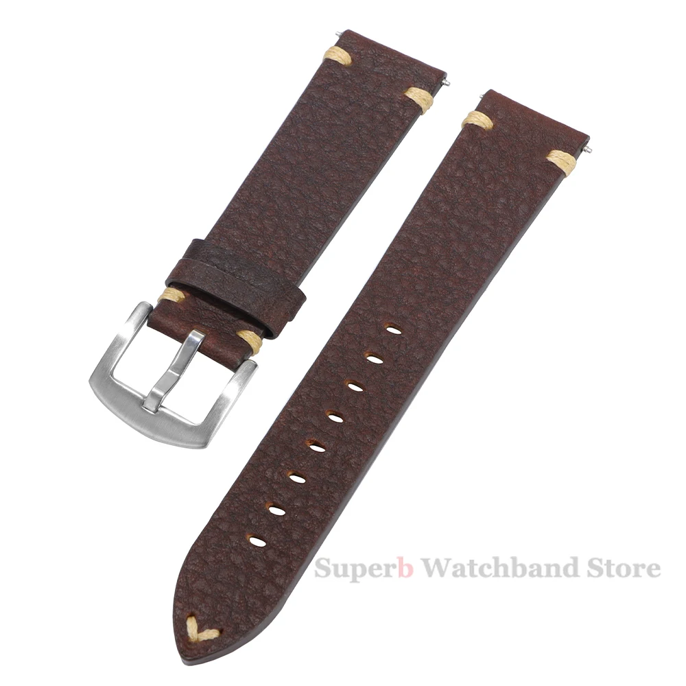 本革ストラップ時計ヴィンテージイタリアアンティークレザースマート時計バンド 20 ミリメートル 22 ミリメートルメンズ時計アクセサリー