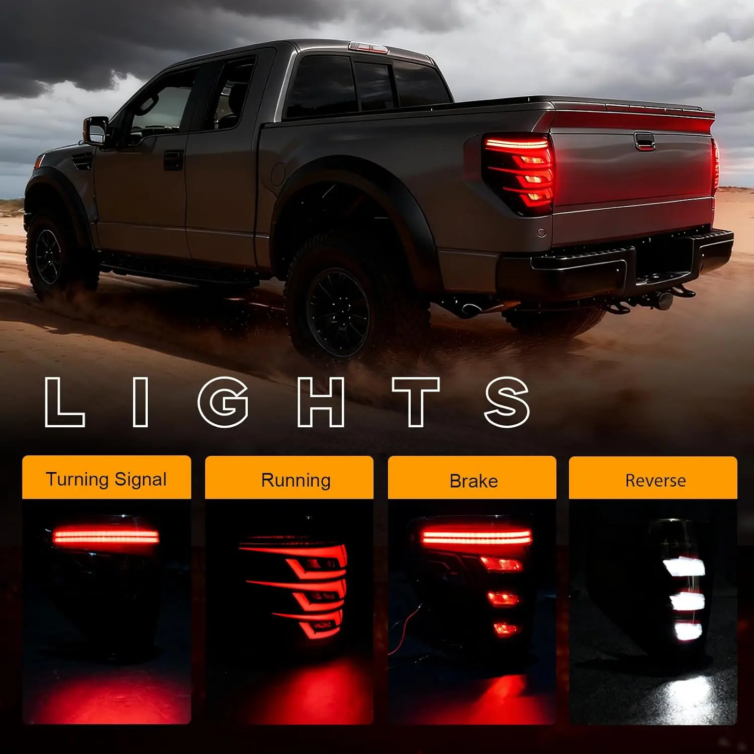 Sequential LED Tail Lights for Ford F150 2009-2014 Starting Animated Rear Light Assembly Dynamic Turn Signal Brake Reverse Light
