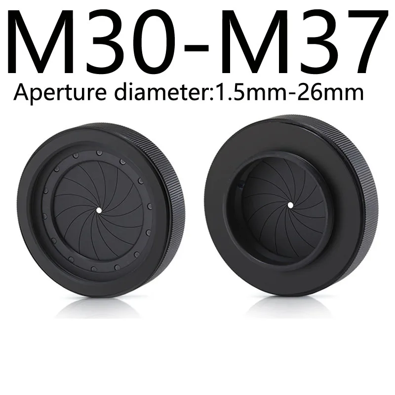 1PCS Aperture Adjustable 1.5-29 mm Iris Diaphragm M30 to M37 M42 to M42 CS to C Camera Lens Module Adapter Ring