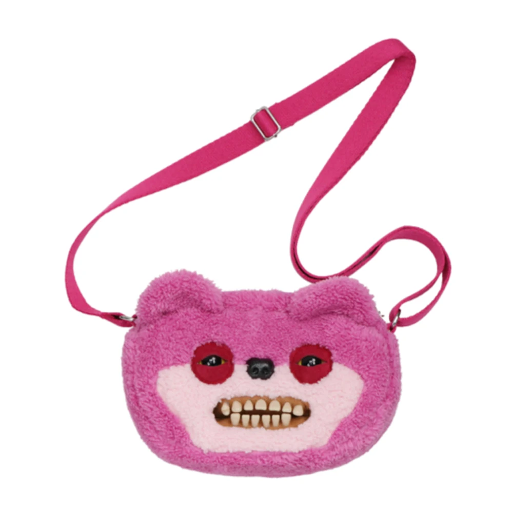 Fuggler Original Plush Shoulder Bag CHEEZEE Big Head Crossbody Coin Change Purse Rabid Rabbit Furry Mirrorless Camera Storage