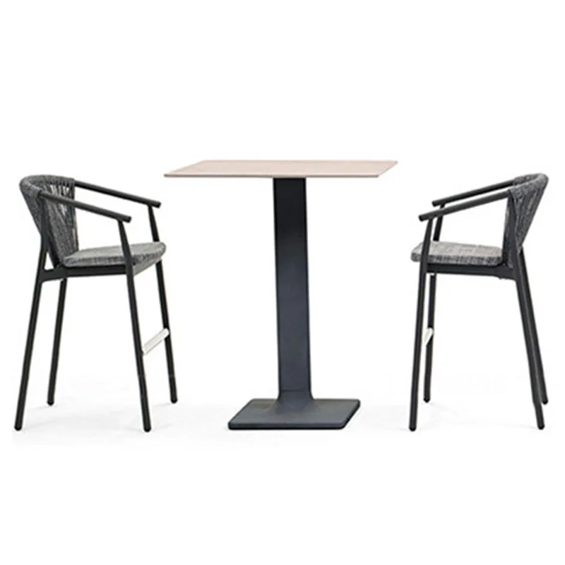 Outdoor Bar Table and Chair Combination Outdoor Outdoor Patio Bar Chair High Stool