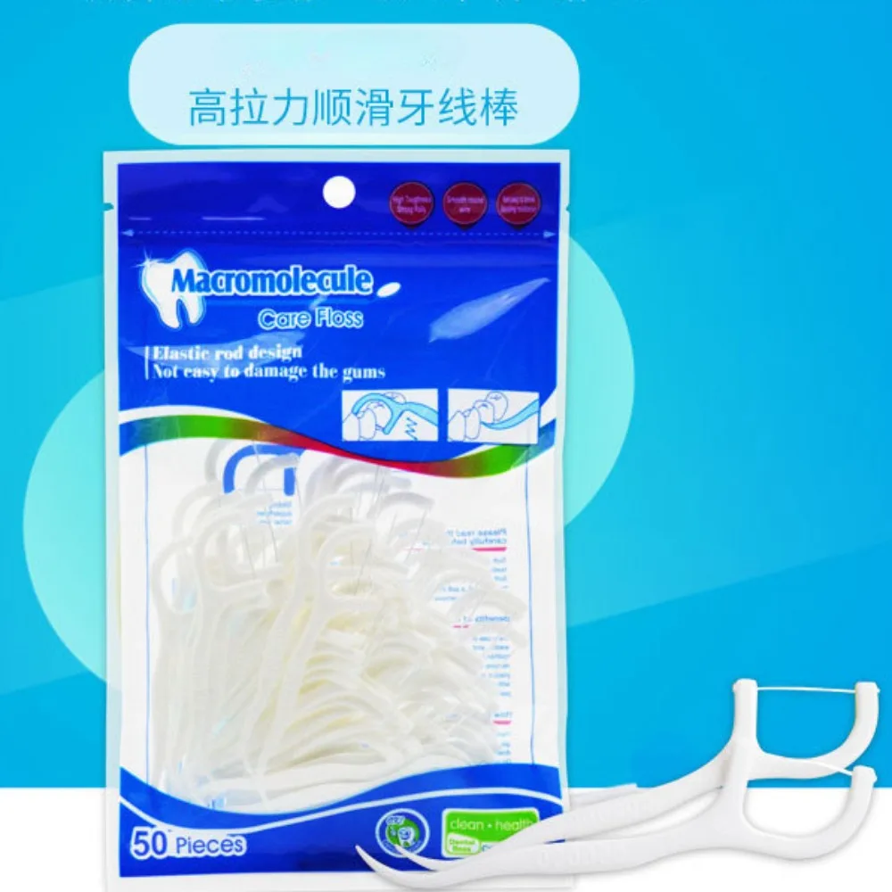 Dental Floss Plastic Toothpicks with Thread Ultra Thin Dental Threads Teeth Stick Travel Portable Durable Tooth Picks Flosser