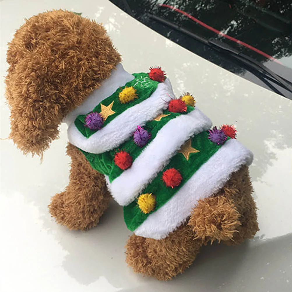 

Dog Dress Christmas Tree Design Comfortable Fit for Holiday Events Cosplay Party Outing Xs Green Christmas Tree Shape Dog Dress