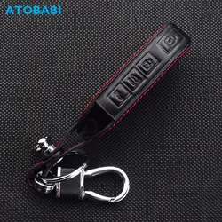 ATOBABI 가죽 자동차 키 케이스 키 체인 기아 Sportage Niro Cerato Telluride K3 소울 포르테 4 버튼 스마트 열쇠가없는 원격 커버