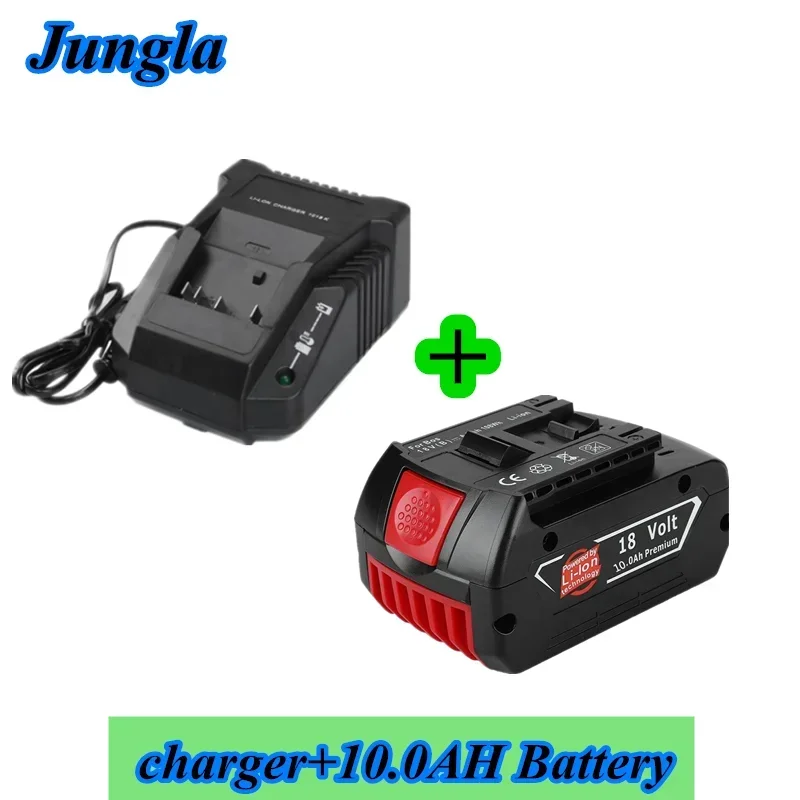 

10000mAh 18V Rechargeable For Bosch 18V Battery Backup10.0A Portable Replacement BAT609 Indicator light+3A Battery Charger