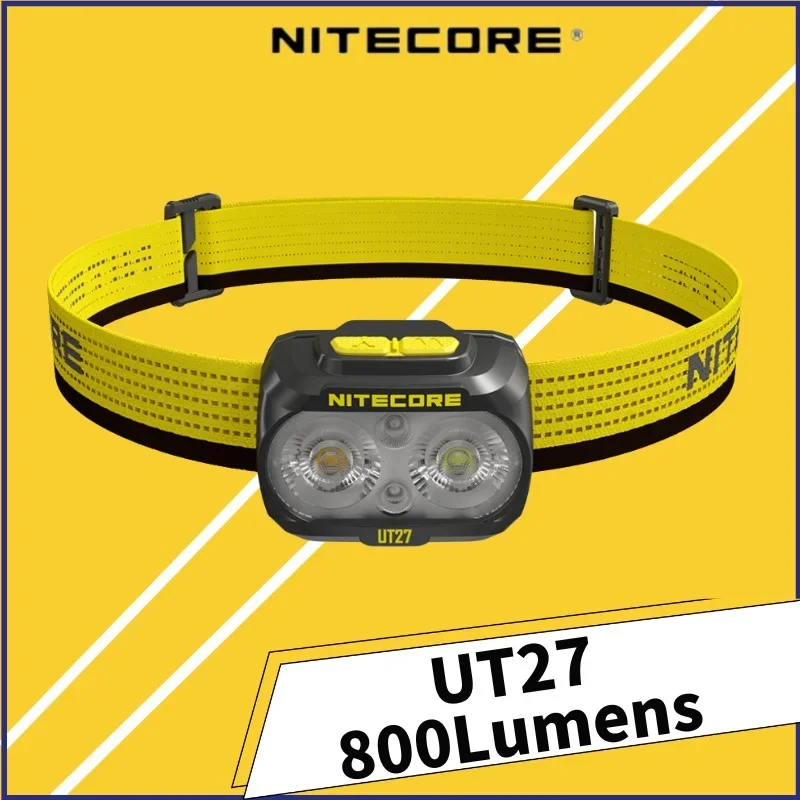 

Nitecore UT27 Headlamp Dual Beam Fusion Elite 800 Lumens CREE XP-G3 S3 LED Headlight Running HBL-1300mAh Rechargeable Battery