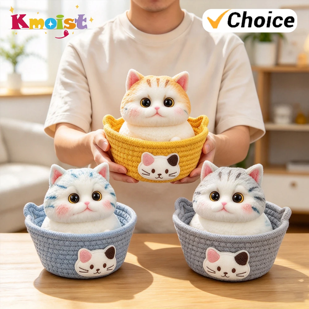 Simulation Cute Soft Cats Stress Relief Toy for Tabletop Home Decoration and Display Desktop Decor Birthday Gifts for Adults