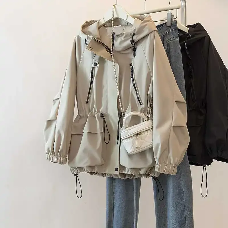 

Женская куртка больших размеров, свободный крой, дизайнерская осенняя одежда для похудения, индивидуальное пальто высокого класса, топ