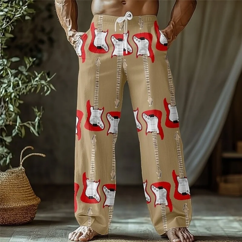 السراويل الرجالية الجديدة الخريف الأكثر مبيعا: فضفاضة تناسب مريحة للتنفس السراويل الرباط تصميم تنوعا واسعة الساق السراويل #2