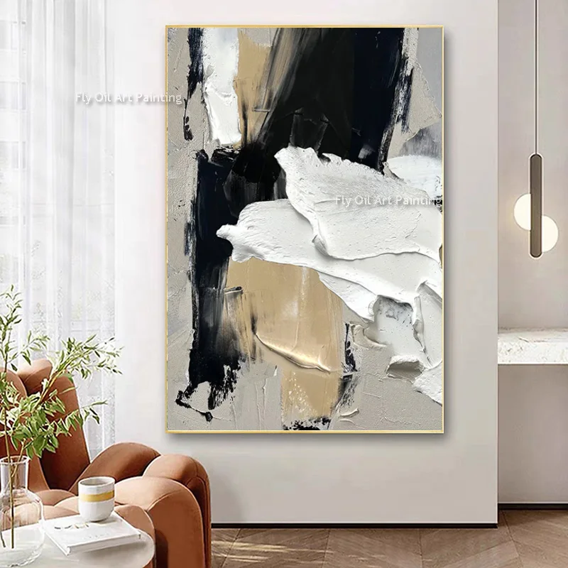 Modern Green Abstract Oil Painting Earthy Brush Texture Canvas Wall Art Handmade Contemporary Artwork