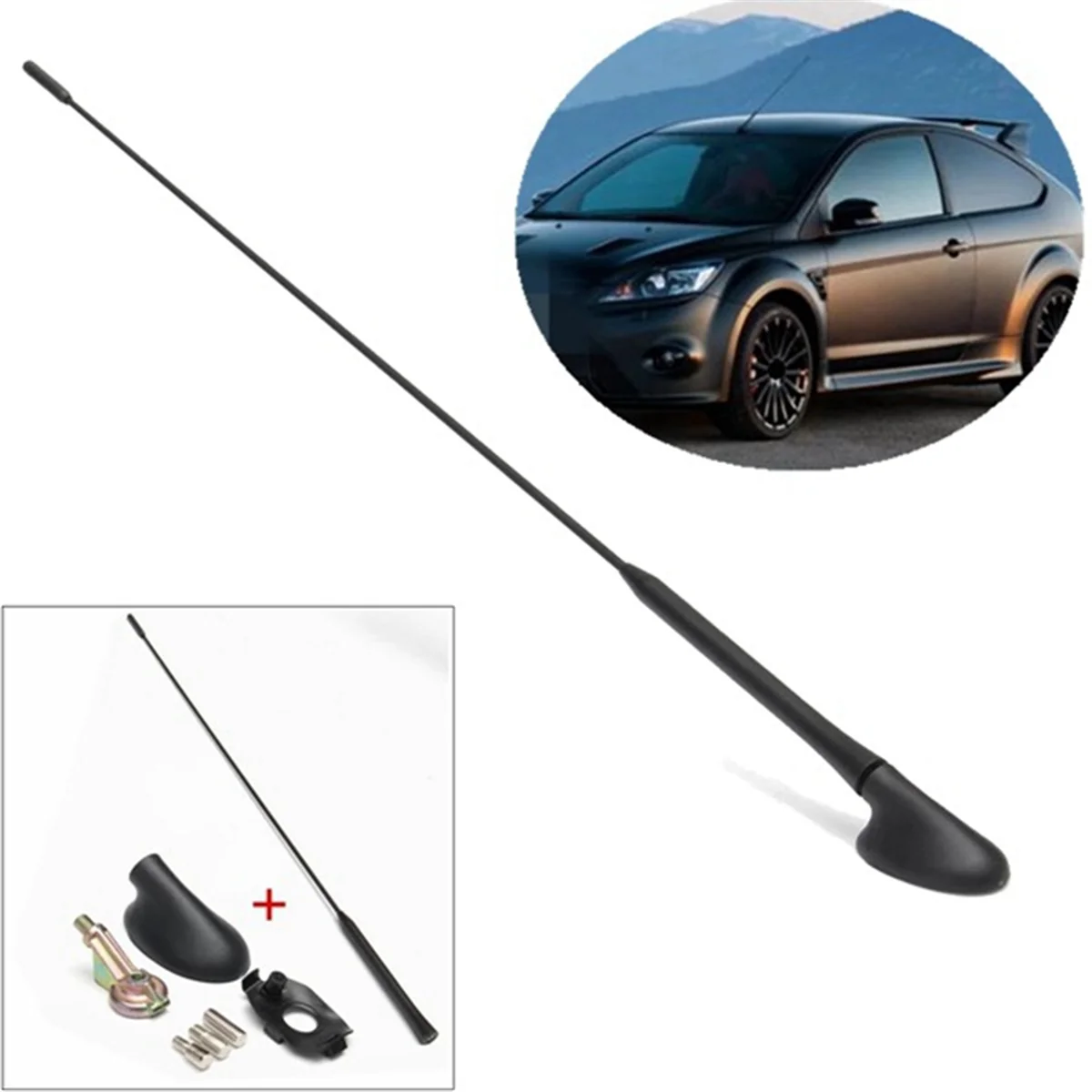 2set AM/FM Car Radio Roof Antenna Aerials Mast + Base Kit for Ford Focus Models 2000-2007 XS8Z-18919-AA