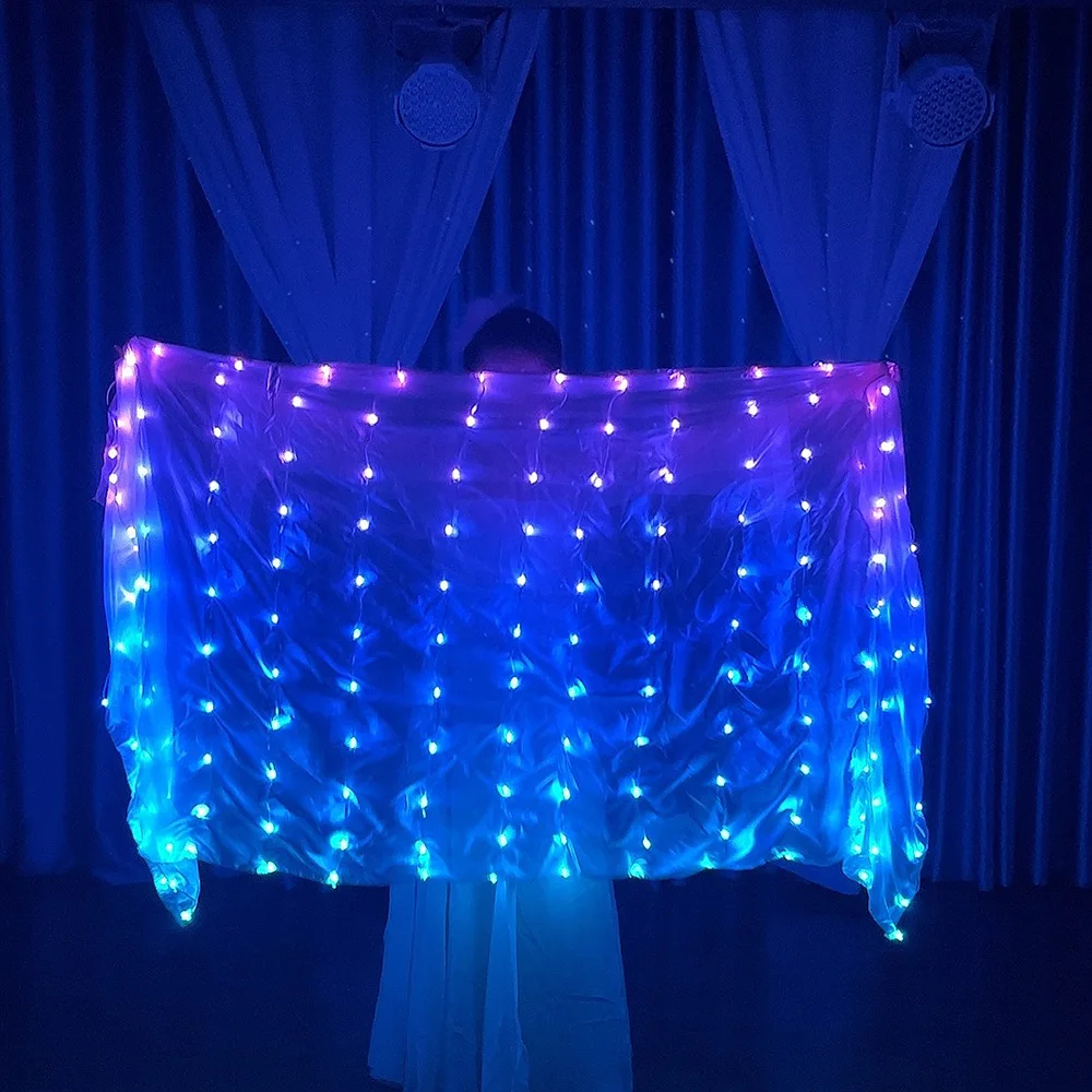 New Belly Dance Props Silk Yarn Led Color-changing Luminous Charging Dancer Performance Costume Accessories