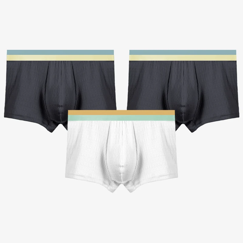 3PCMen Unterwäsche Jungen Baumwolle antibakterielle Boxershorts Herren Sommer dünne Sport atmungsaktive Jugend Boxershorts Kopf