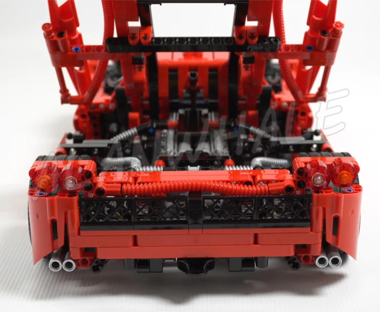 1360 peças técnicas escala 1:10 racer vermelho super carro de corrida v12 motor borboleta porta 10571 bloco de construção brinquedo compatível com modelo