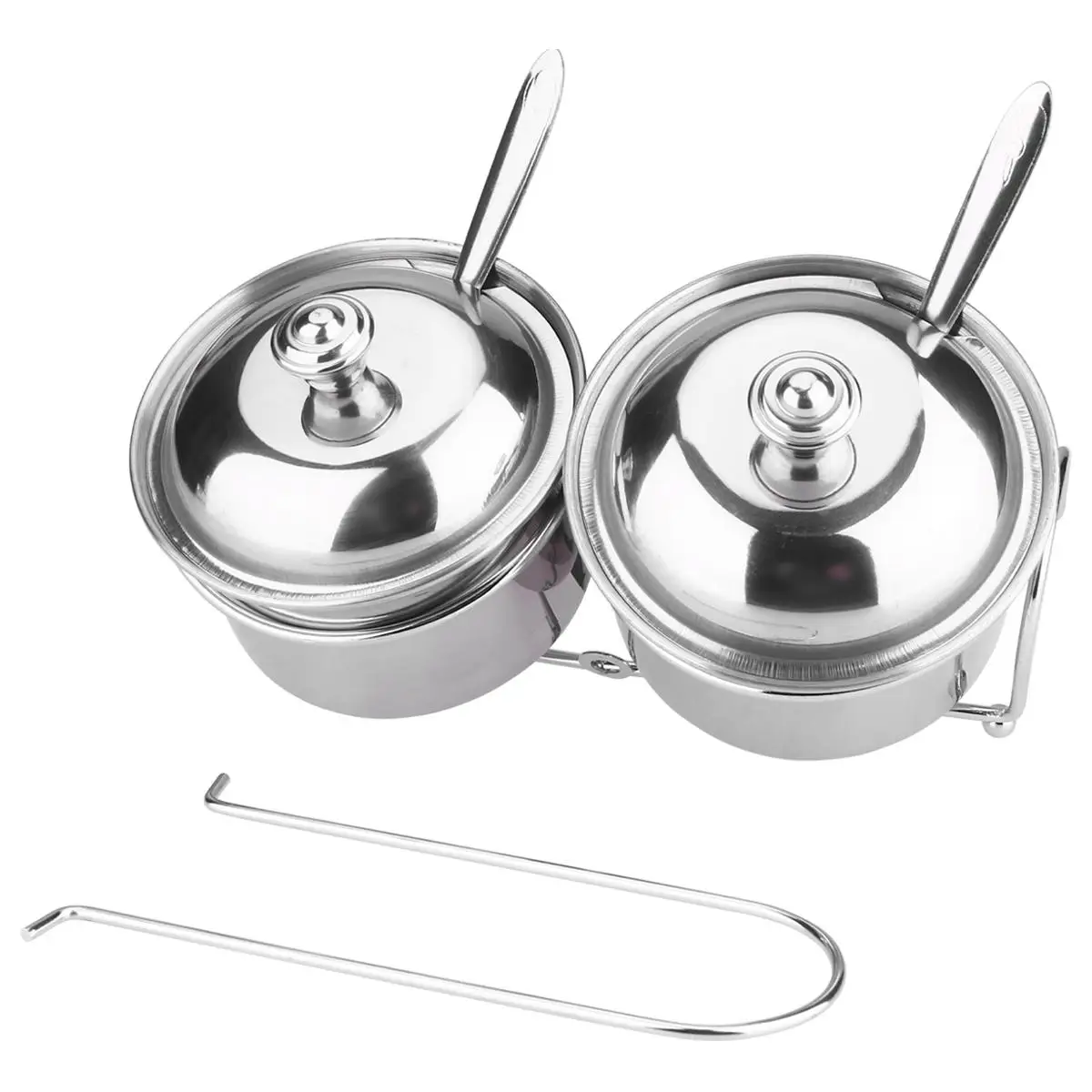 

Stainless Steel Seasoning Box Spice Container Condiment Kitchen Jars Lid Healthy Design Easy Remove Tray Organized Multi