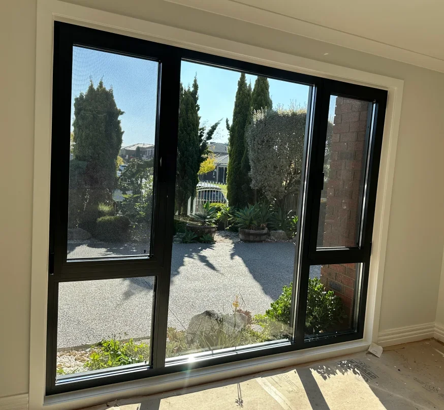 Custom Double Glazing Aluminum Alloy Glass Doors and Windows House Hurricane Impact Soundproof Black Aluminum Awning Windows