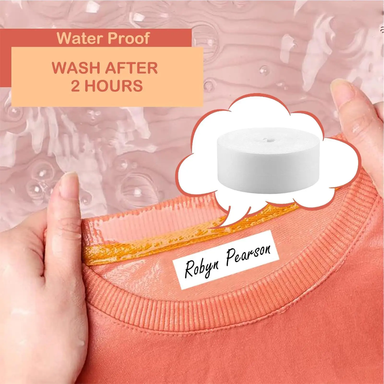Printed Iron-On Name Labels Clothing Labels Washable Fabric Tags Washable Clothing Label Fabric Tags For School Kids Uniforms