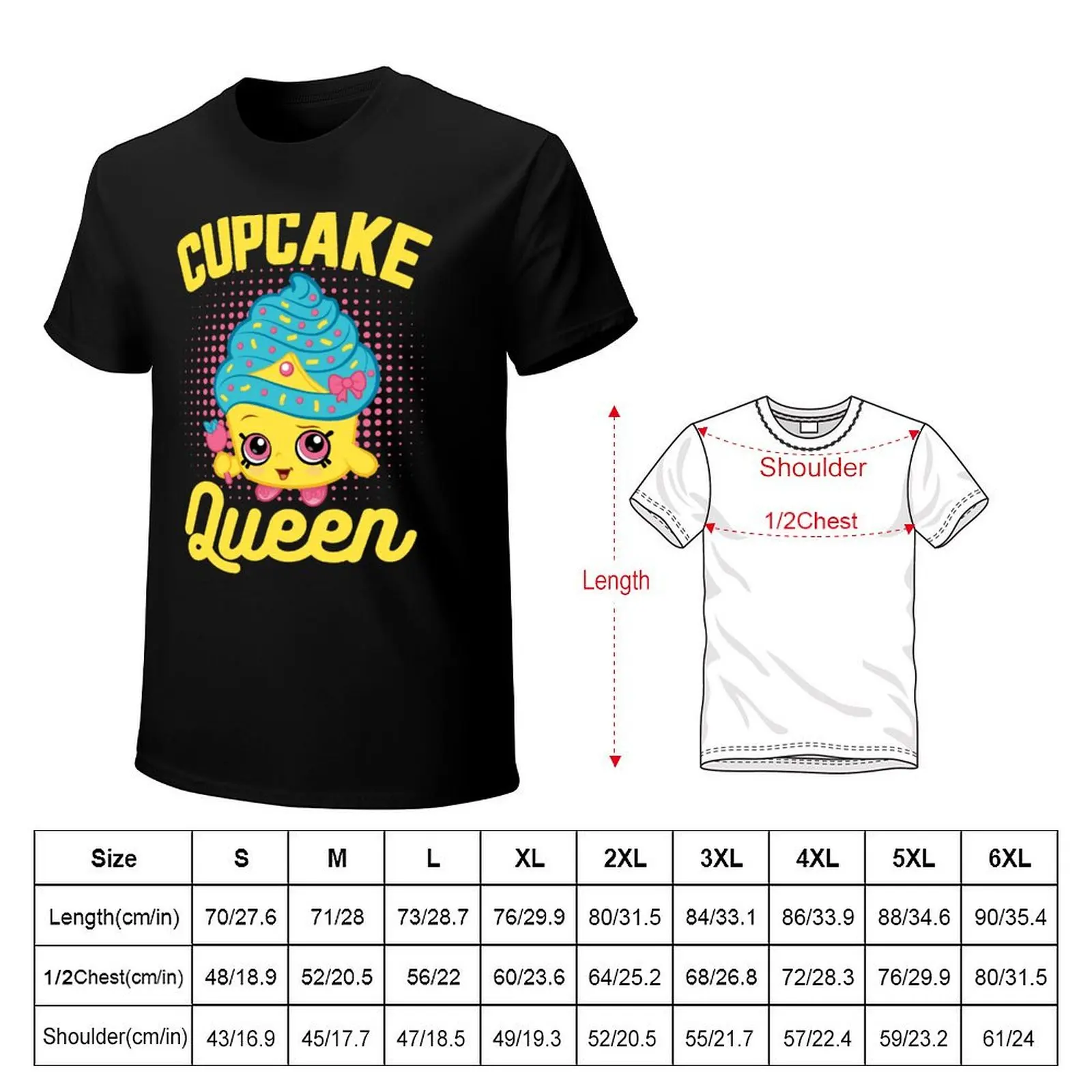 Cupcake Queen T-Shirt Fashion Print Casual Short Sleeve