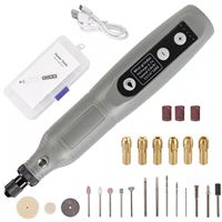 1 Set USB Cordless Electric Mini Drill Grinder Polishing Engraving Pen With LED Working Light 5 Speed Adjustable Rotary Tool Kit