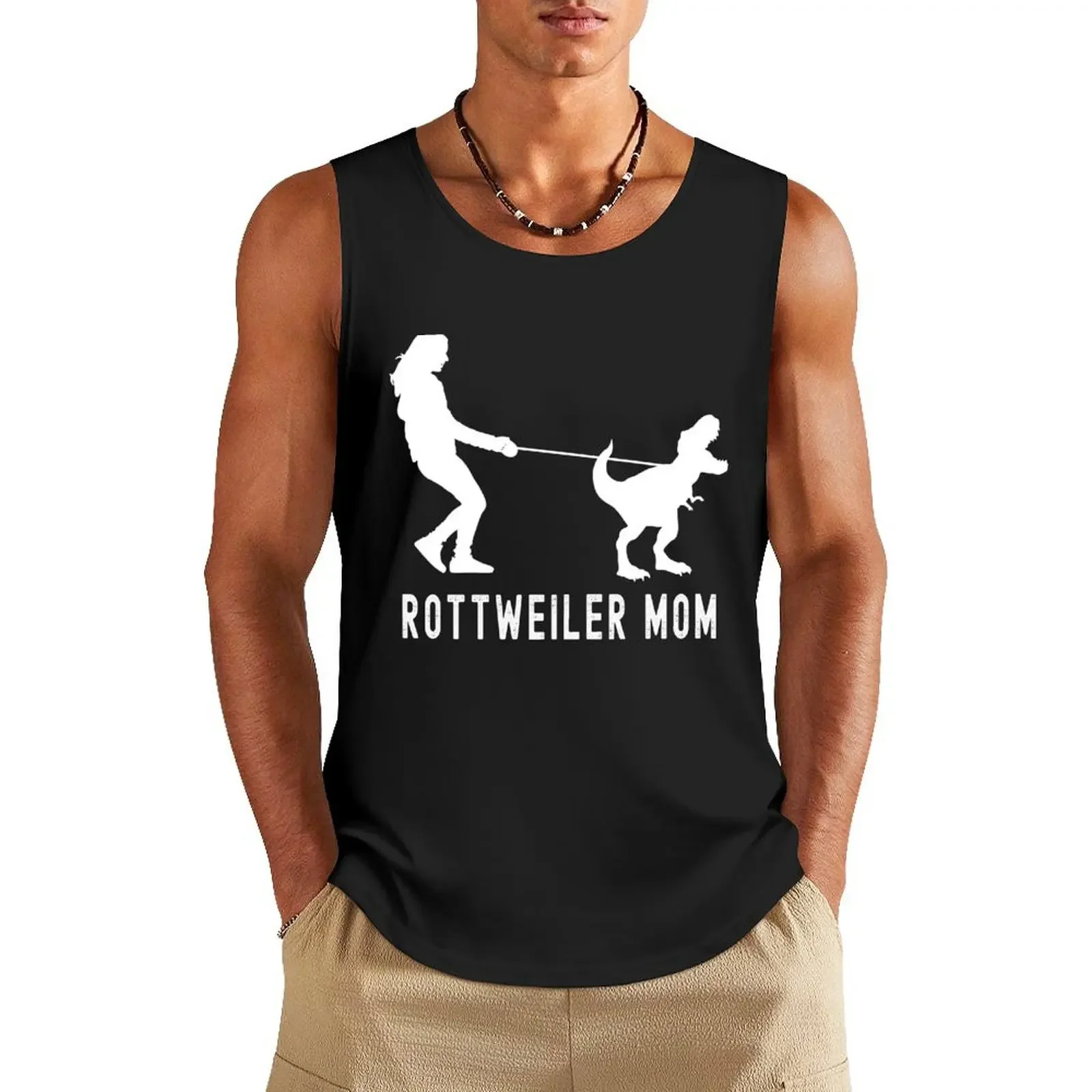 

Rottweiler Mom Dinosaur Funny Gift To wife Birthday Funny Rottweiler t rex For Mom Tank Top bodybuilding man Men's summer vest