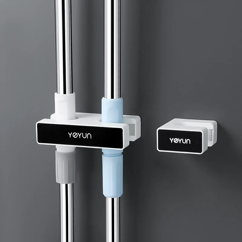 Mop Holder Wall Mounted Household Adhesive Storage Broom Hanger Brush Hook Racks For Kitchen Bathroom Storage Rack Accessories