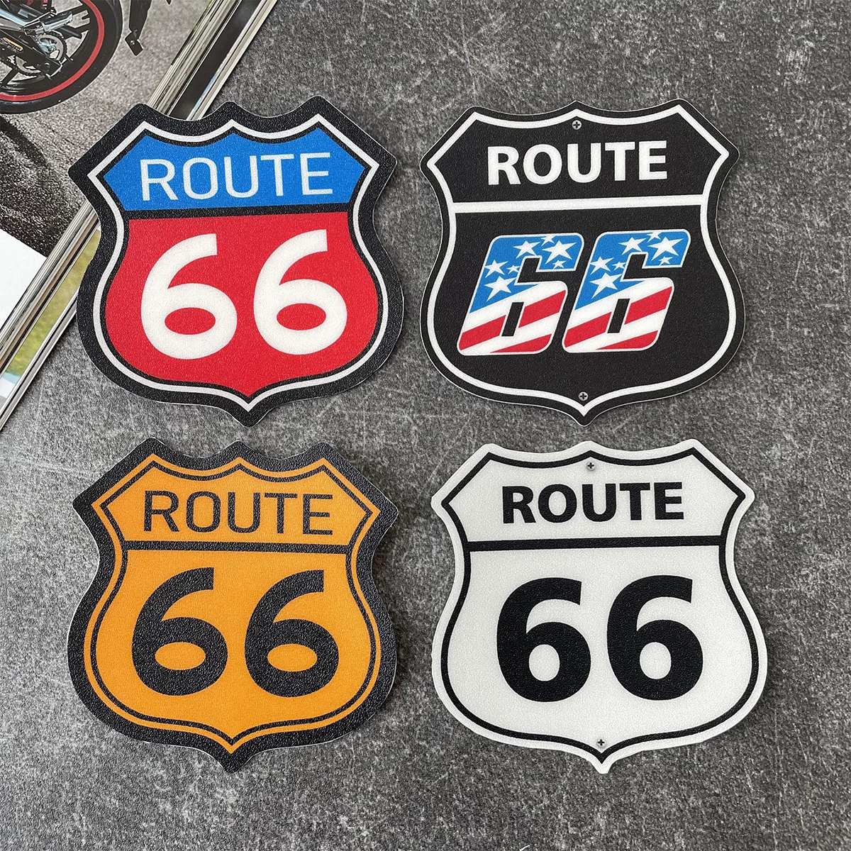 Route 66 Retro Moto Frosted Stickers Decor Motorcycle Head Body Windshield Decal Accessories for MT07 Z900 Voge 900 DSX R3