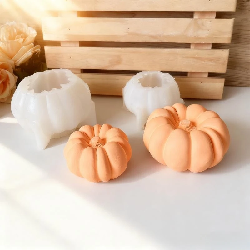 

Pumpkin Shape Aromatherapy Plaster Gypsum Crafts Ornament Silicone Molds Handmade Scented Candle Home Decoration Resin Mold