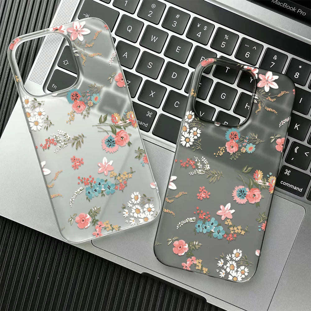 Coque de téléphone rigide rose à motif floral romantique exceptionnel pour femmes, compatible avec iPhone 12 14 11 16 15 13 17 14 Plus 16 Pro Max 16 Air.