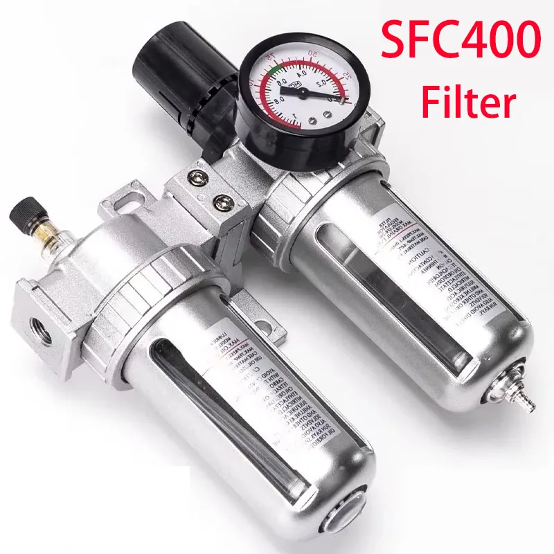 SFC400 1/2 SFC300 SFC200 1/4 Air Compressor Filter Regulator Oil Water Separator Trap Regulator Valve Pneumatic Parts