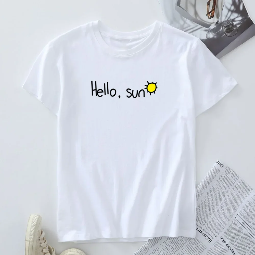 100% Cotton T-shirt Plus Size Women Tops Summer Short Sleeve Tees Woman Clothing Women's Tshirt New Graphic T Shirts