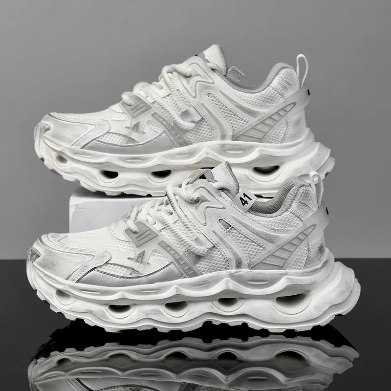 

Мужская обувь, новая летняя модель, дышащие повседневные мужские туфли, легкие универсальные спортивные кроссовки из сетки, увеличивающие рост, в стиле Dad Shoes