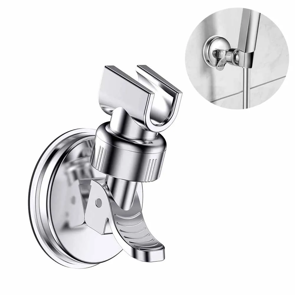 1-4Pcs ABS Suction Cup Shower Holder Adjustable Handheld Shower Head Bracket Wall Mount Holder Rotating Bathroom Shower Base