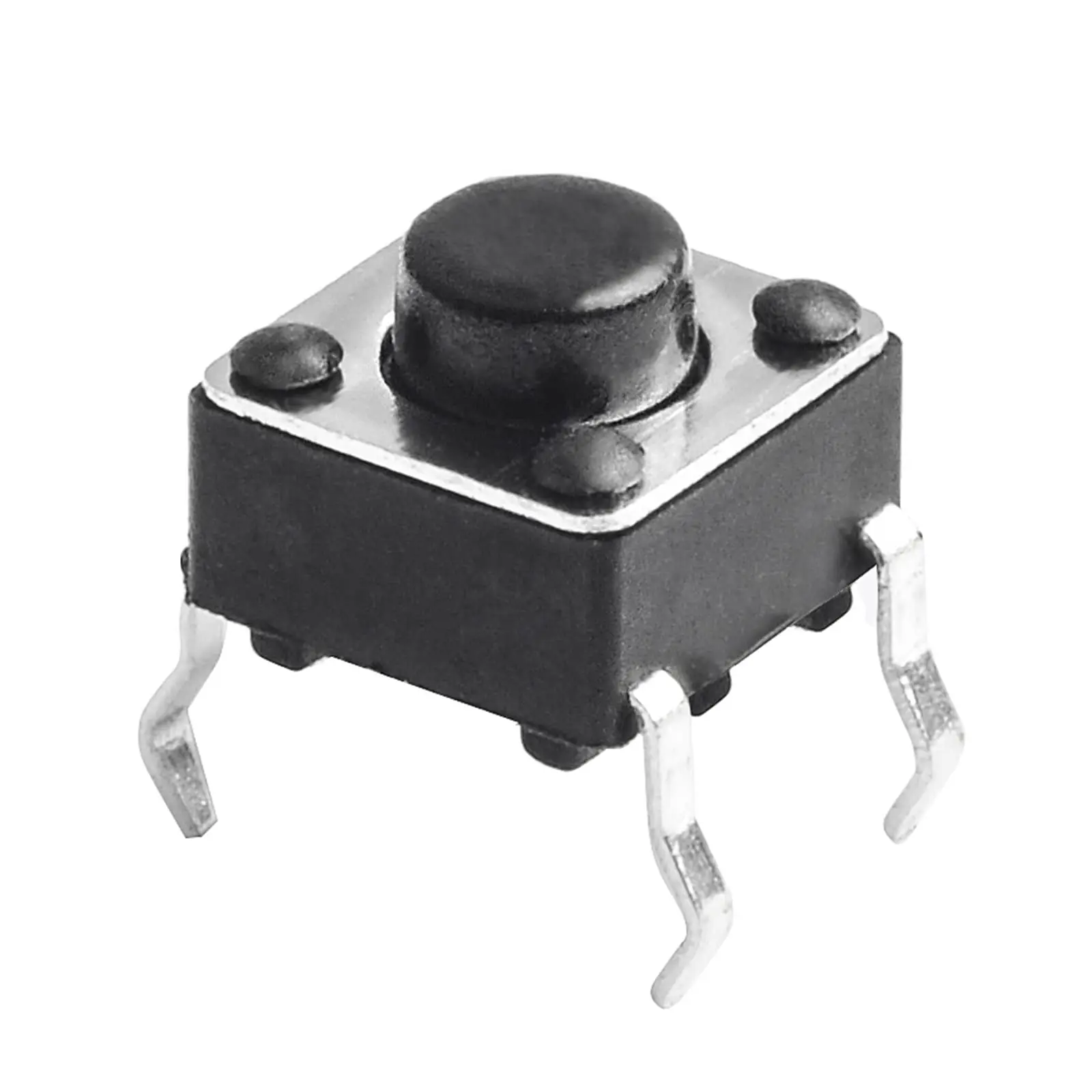6 x 6mm x 5mm Momentary Tactile Tact Push Button Switch for PCB 4 Pin DIP Black