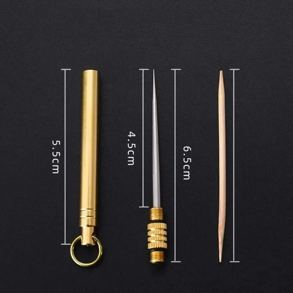 1PC Titanium Outdoor Portable Multifunctional Toothpick Bottle Fruit Fork Camping Tool Toothpick Tube Stronger Than Dental Floss image 6