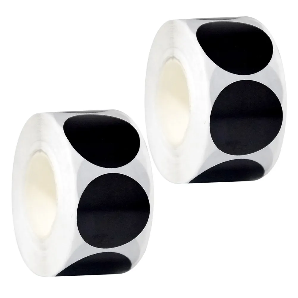 

2 шт. черные круглые наклейки в рулоне, 25 мм, круглые точечные этикетки, с постоянным клеем, водонепроницаемые, для письма, для офиса, класса, кухни, кладовой