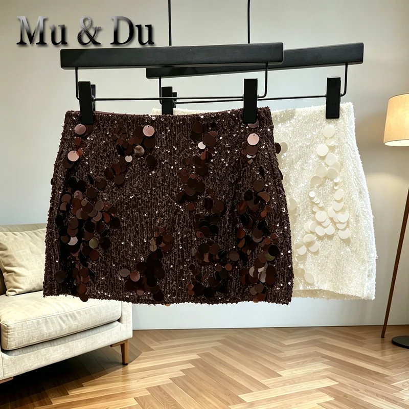 Y2K Shiny Sexy Sequins Mini Skirts For Women 2026 Summer New A-line Short Skirt Beach Holiday Evening Partywear