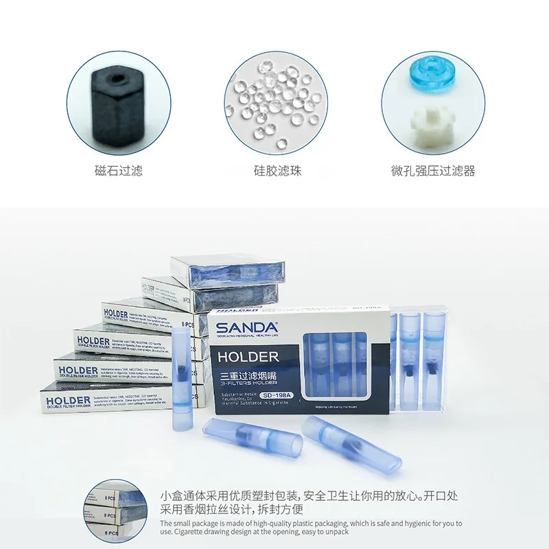 Filter Tip Rokok Sanda SD-198A, Filter Inti, Sehat, Sekali Pakai, Mengurangi Tar, Alat Rokok