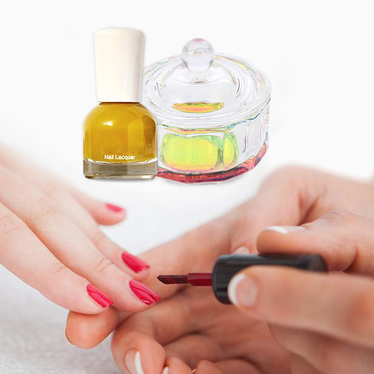 2個入り クリアネイルアート アクリルリキッドパウダーディッシュ クリスタルカップ 十二面体 プロ用 マニキュアミキシングツール ネイルクリスタルガラスカップ