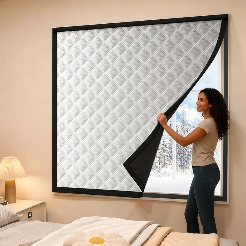 

Winter Windproof Thermal Curtain, Thickened Cold-Blocking and Noise-Reducing Door Curtain for Bedroom, Living Room, Entryway