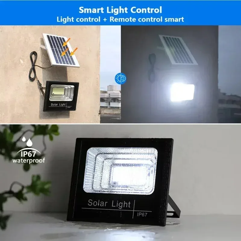 50W Solar Lamps Outdoor Lighting Flood Lights with Remote Control Rural Street Lamps Super Bright Waterproof IP67 Wall Lamp