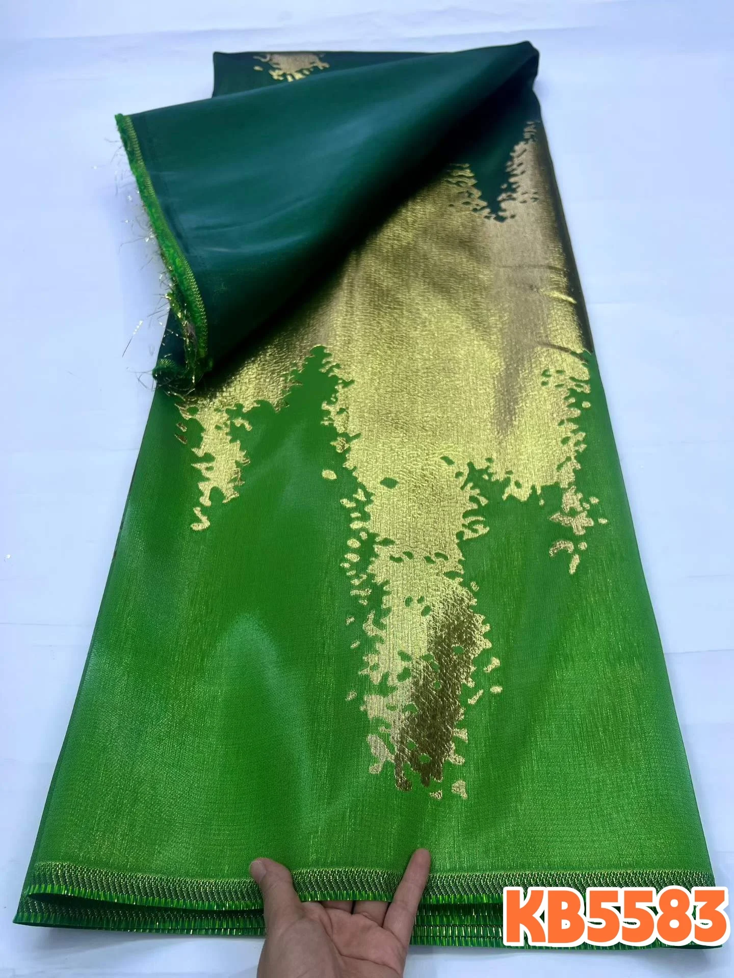 African Damask Cloth Brocade Lace Fabric Nigerian Organza Gilding Brocade Lace for Wedding Dress Sewing 5 Yards Fabric KB5584