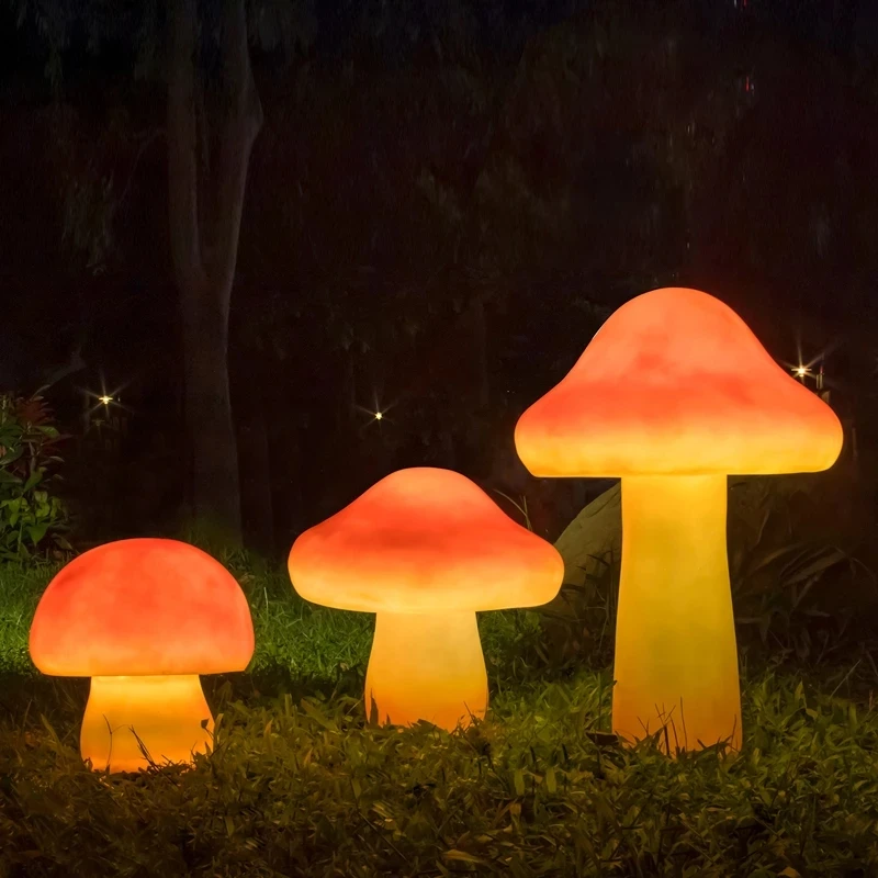 LED Simulation Luminous Mushroom Light for Outdoor Garden Lawn Decor Resin/FRP Engineering Landscape Lighting