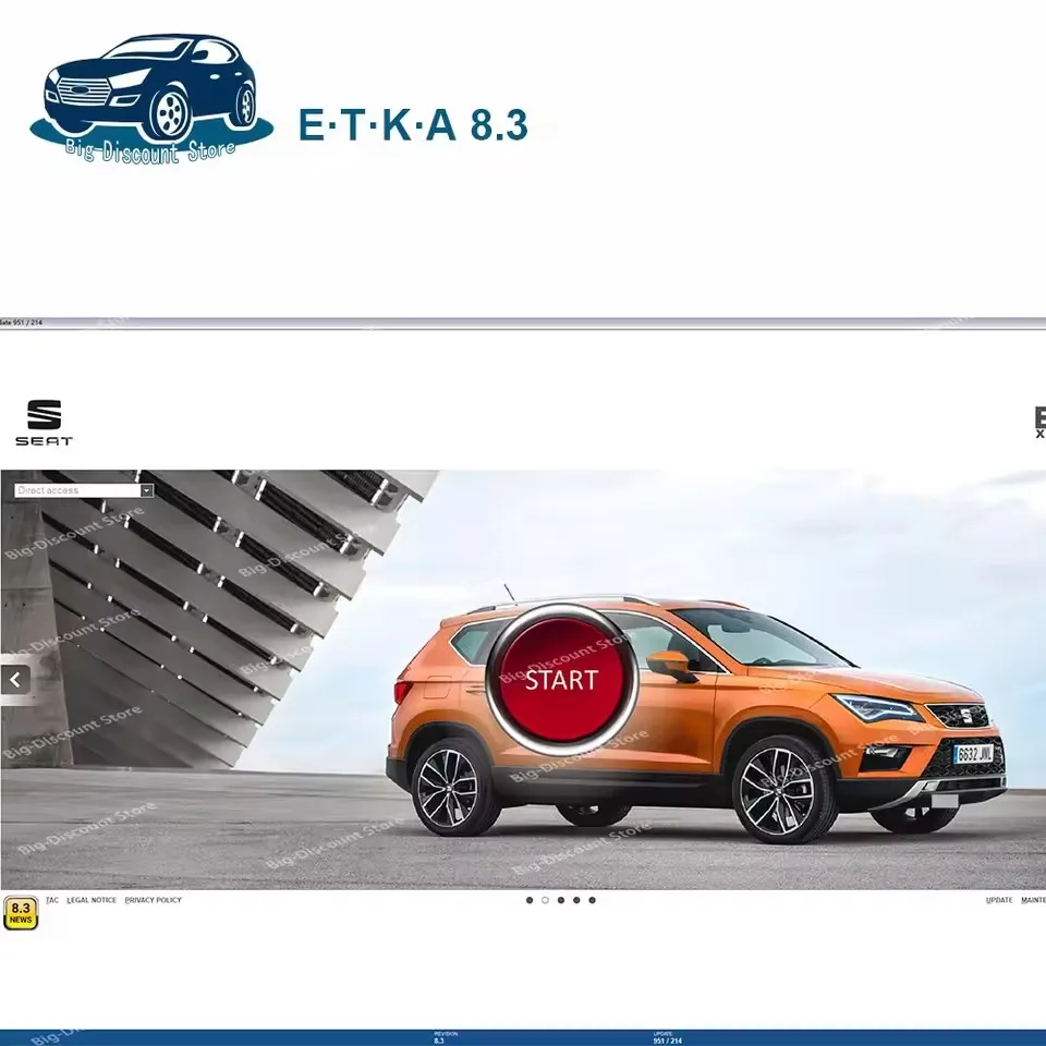 

ETK A 8.5 Group Vehicles Electronic Parts Catalogue until 2024 years For V/W+AU/DI+SE/AT+SKO/DA etka 8.5 +install video FDS