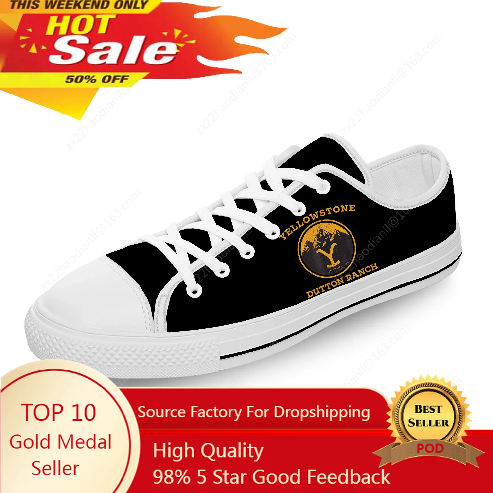 Yellowstone Low Top Sneakers Mens Womens Teenager Casual Shoes Canvas Running 3D Print Shoe Cosplay Breathable Lightweight shoe
