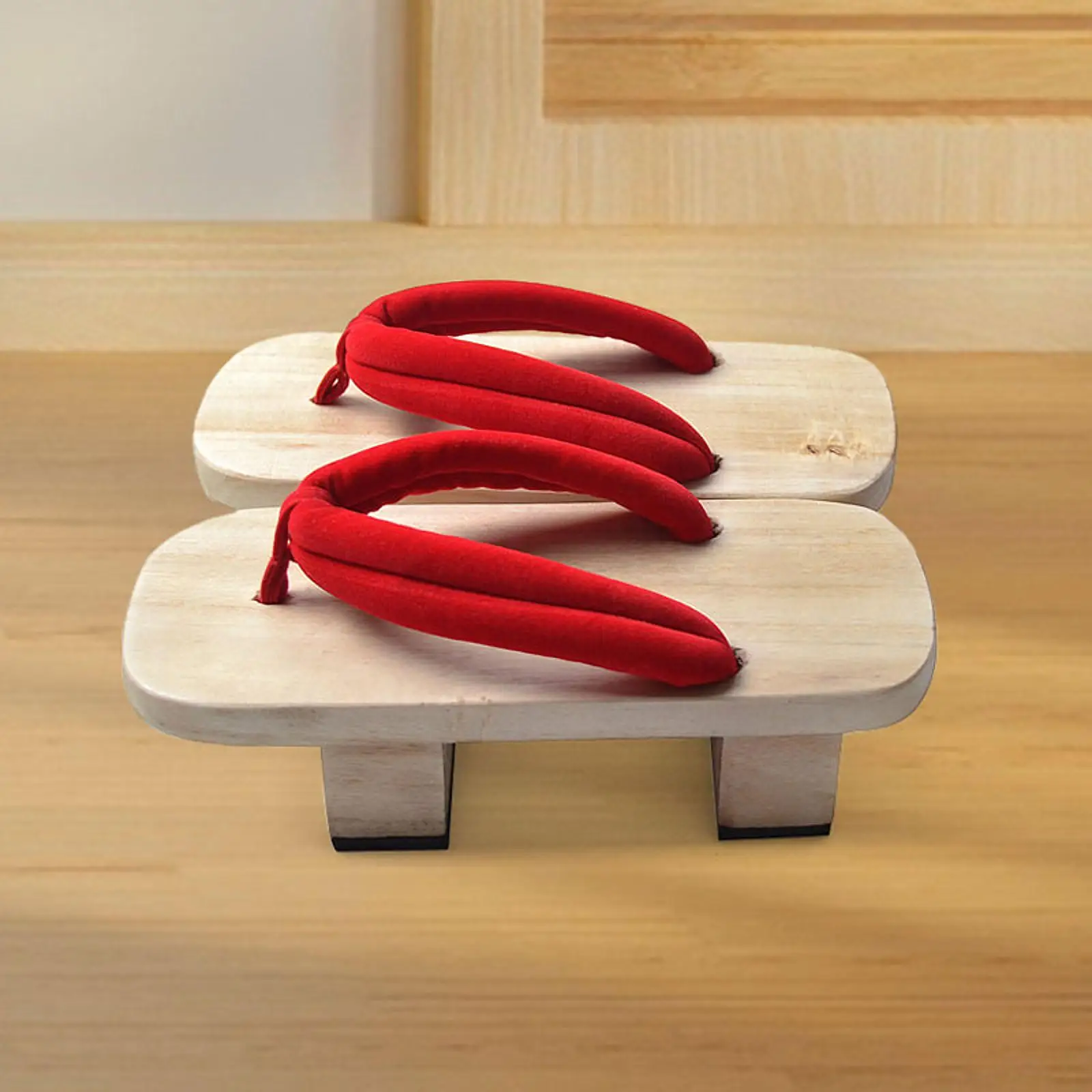 Japanese Wooden Sandals Clogs Shoes Stylish Flip Flops for Stage Performance Nonslip Bottom Cosplay Costume Apartment Carnivals