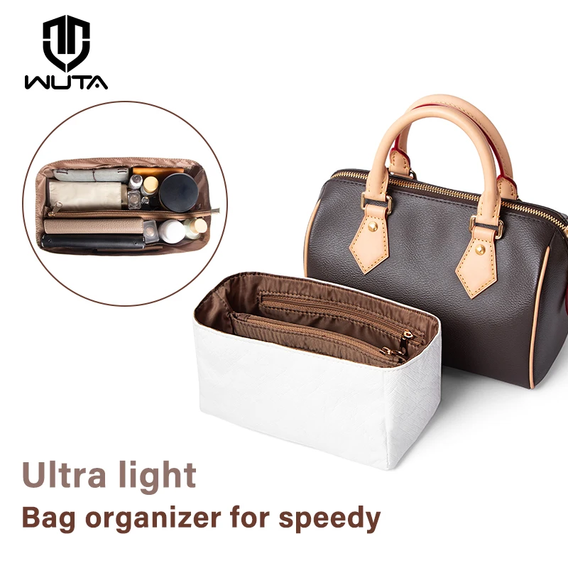 

WUTA Bag Organizer Insert For LV Speedy20/25/30/35 Nano Handbag Luxury Nylon Purse Organizer Zipper Inner Bag Accessories Shaper