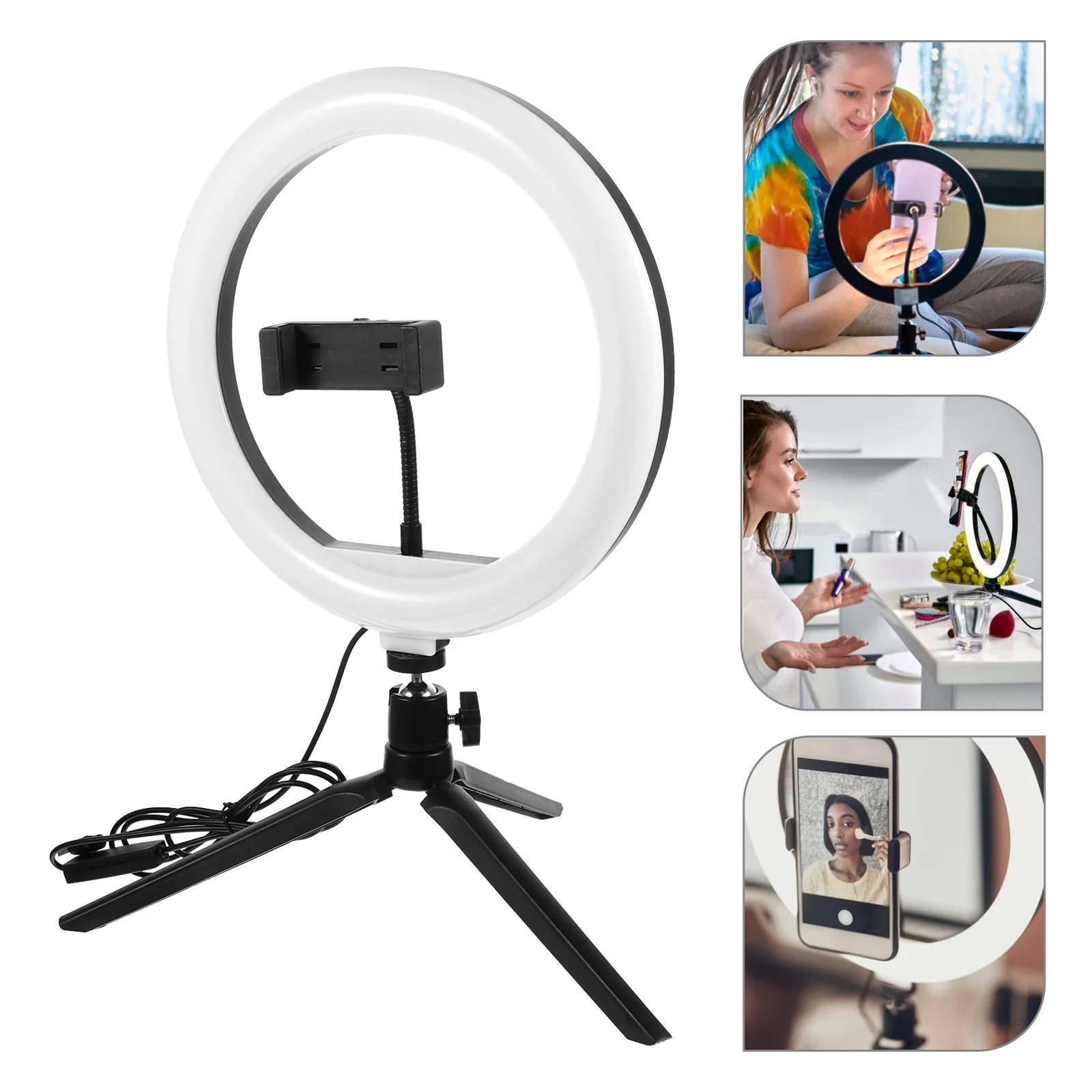 

Led Ring Light Tripod Lamp For Live Streaming Photography Video Shooting Portable Annular Fill Light Beauty Lighting