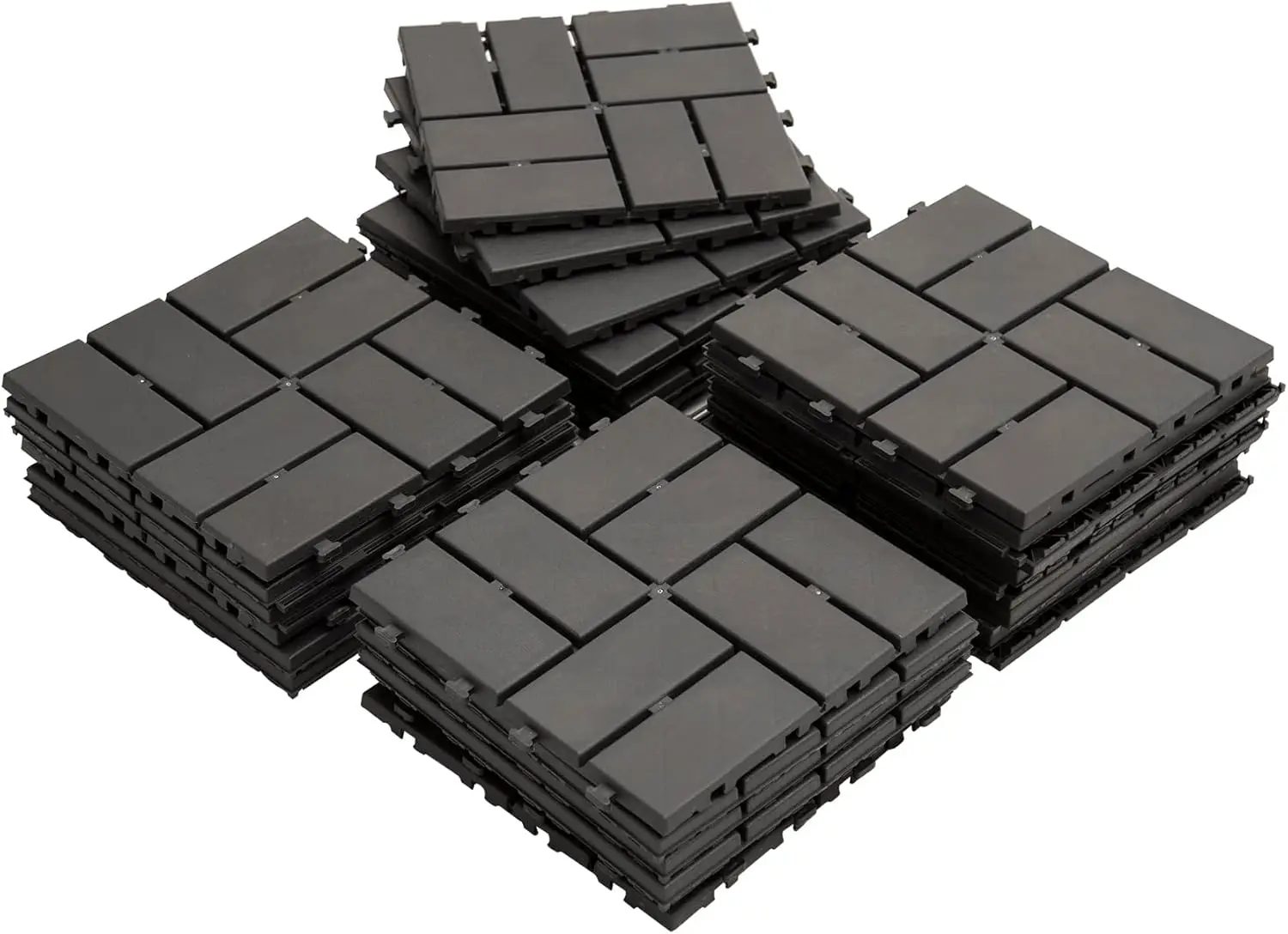 

Plastic Interlocking Deck Tiles, 27 Pieces One Pack, 12"x12" Waterproof Outdoor Flooring All Weather Use Decking